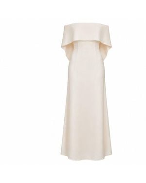 Aisl Silk Touch Off-Shoulder Drape Gown - White