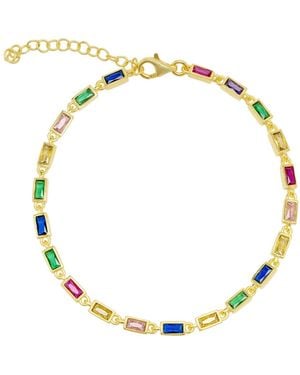 Spero London Sterling Rectangular Emerald Cut Bracelet - Metallic