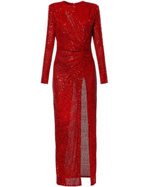 AGGI by HALEWSKI Adria Sparkle Sequined Maxi Dress - Red