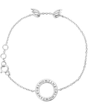 BLOOMTINE | Earth Angel HQ Mini Halo Wings Diamond Sterling Angel Bracelet - Metallic