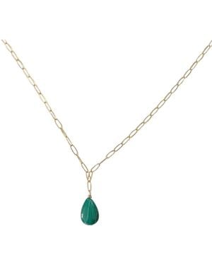 Herself Collections Malachite Drop Necklace - Metallic