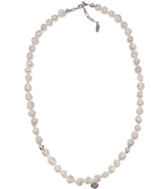 Farra Freshwater Pearls With Sterling Pendant Necklace - Metallic