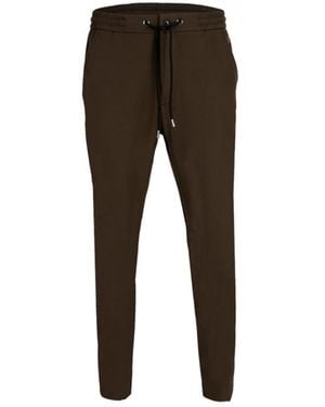 DAVID WEJ Plain Drawstring Trouser – Khaki - Brown