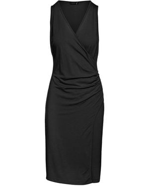 Conquista Wrap Style Sleeveless Dress - Black