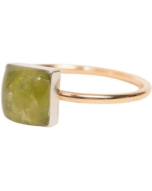 Kate Koel August Birthstone Peridot Stacking Ring - White
