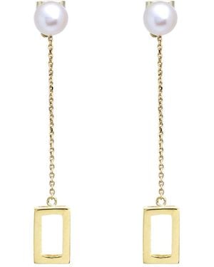 Sheida Farrokhi Rectangle Drop Earrings - Metallic