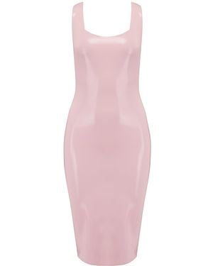 Elissa Poppy Latex Midi Dress - Pink