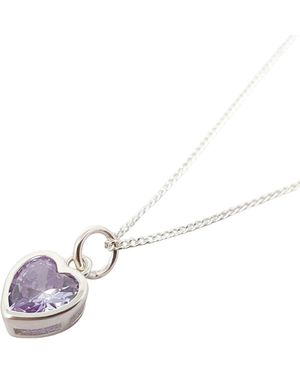 Harfi Mini Heart Alexandrite June Birthstone Necklace - Metallic
