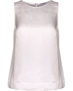Oh!Zuza Echo – Cream Satin Viscose Top With Side Slits - Pink