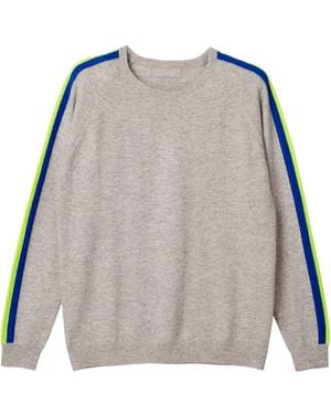 Cove Neon Stripe Cashmere Sweater - Gray