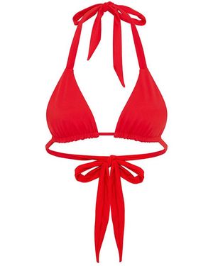 Let's Swim Triangle Bikini Top - Red