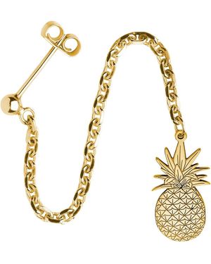 CarterGore Pineapple Single Long Drop Earring - Metallic