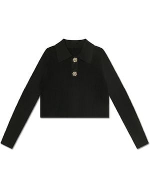 Roch Perel Knit Crystal Top - Black