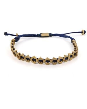 Ebru Jewelry Lucky Elephant Woven String Bracelet - Blue