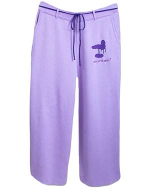 While We're Awake Lilac Knit Trousers - Purple