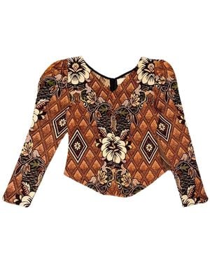 Collected Xx Rani Ruched Top - Brown