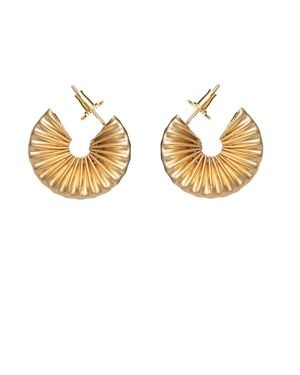 Meraki by Rashmi Bajaj Giana Plated Hoop Earrings - Metallic