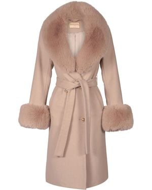 Santinni Marlene Cashmere & Wool Coat - Pink