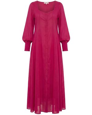 Adrift Clothing Ophelia Button Through Dress - Pink