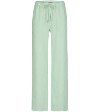 Maison Tangerine Linen Wide Leg Long Trousers Mint For - Green