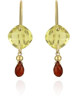 MOUNIR LONDON Lemon Quartz Drop Statement Earrings - Yellow