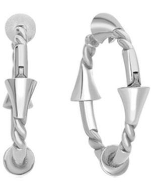 Gutta Design Gimlet Earring Rhodium Plated - White