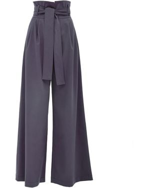 Julia Allert High Waist Long Wide Leg Trousers – Dark - Blue
