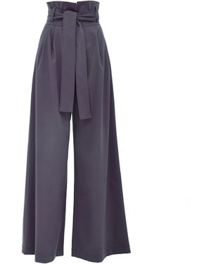 Julia Allert High Waist Long Wide Leg Pants – Dark - Blue