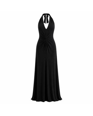 Maison De Gala Sienna Noir Halter Dress - Black
