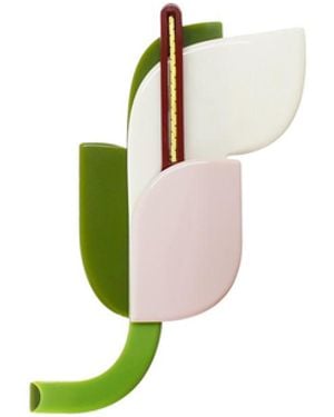 Gissa Bicalho Handmade Acrylic Brooch Anthurium Candy - White