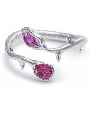 German Kabirski Barbera Thorn Inspired Open Band Ring With Raw Ruby - Purple
