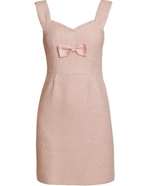 Santinni Jackie Wool Tweed Dress - Pink