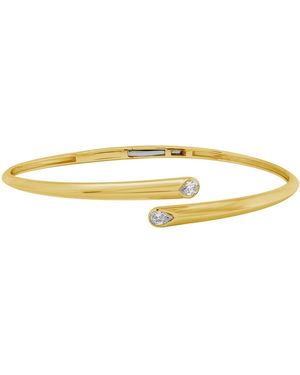 Artisan Round & Pear Diamond Open Cuff Bracelet - Yellow