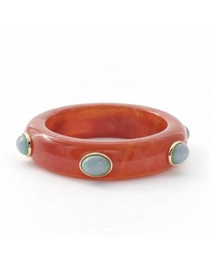 Hye Jane Jewelry Adler Resin & Semiprecious Gemstone Bangle - Red