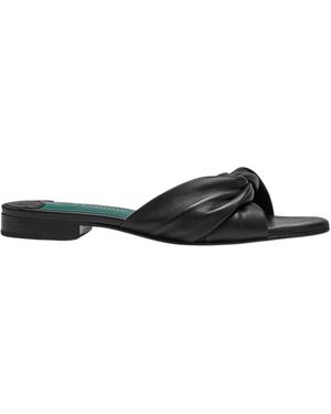 Florrie London Emma Flat Leather Sandal - Black