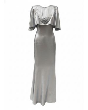 Imaatu Omenala Glam Royal Cape Gown - Gray