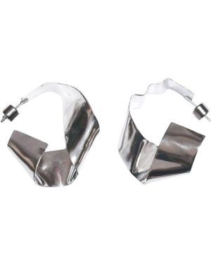 Oolo London Crumpled Abstract Hoops - Metallic