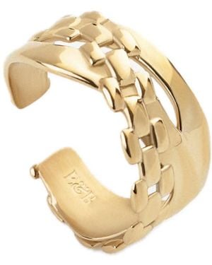 Elk & Bloom Molten Moment Chunky Abstract 14K Chain Ring - White