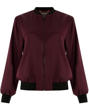 Exquise Lacey Bomber Jacket - Red