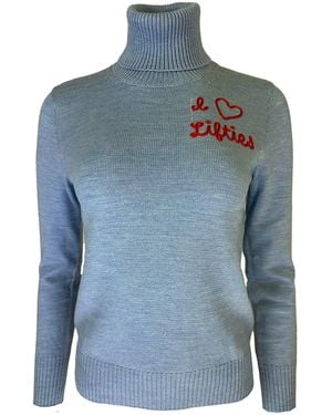 Team Event I Heart Lifties Embroidered Ski Sweater, Color: Cornice - Blue