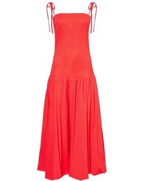 Amy Lynn Alexa Cherry Rhinestone Embellished Puffball Dress - Red
