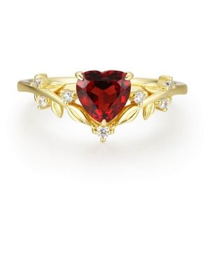 Azura Jewelry New York Heart Desire Mozambique Garnet Vermeil - White