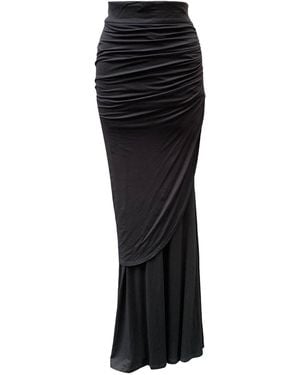 Imaatu Shaye Ruffled High-Waist Skirt – Sculpting & Adjustable Floor-Length - Black