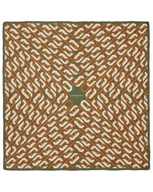 Le Parmentier Chain Motif Silk Square Scarf - Metallic