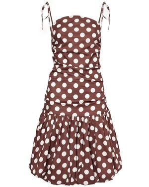 Amy Lynn Alexa Polka Dot Puffball Ultra Mini Dress - Red