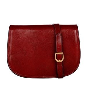 Time Resistance Leather Saddle Bag For - Red