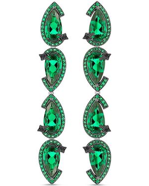 SALLY SKOUFIS Nourish Drop Earrings With Natural Diamond & Emerald - Green