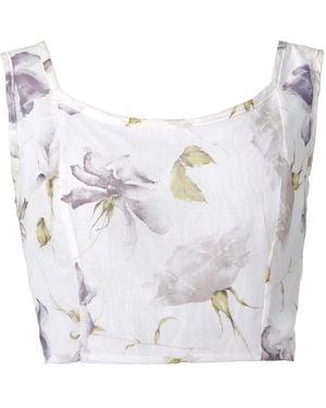 Italia A Collection Neutrals Scoop Crop Top - White