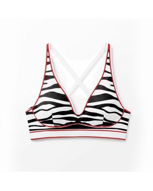 Jessie Zhao New York Zebra Stripe Sports Bra - Blue