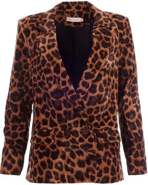 Traffic People Proceed With Caution Leopard Print Ava Rose Jacket - Brown